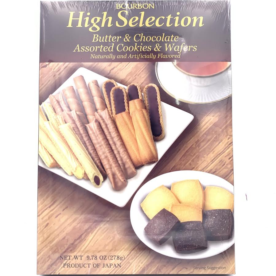 Bourbon High Selection Assorted Cookies & Wafers Butter & Chocolate 278g/(33pc)綜合蛋卷曲奇餅乾禮盒