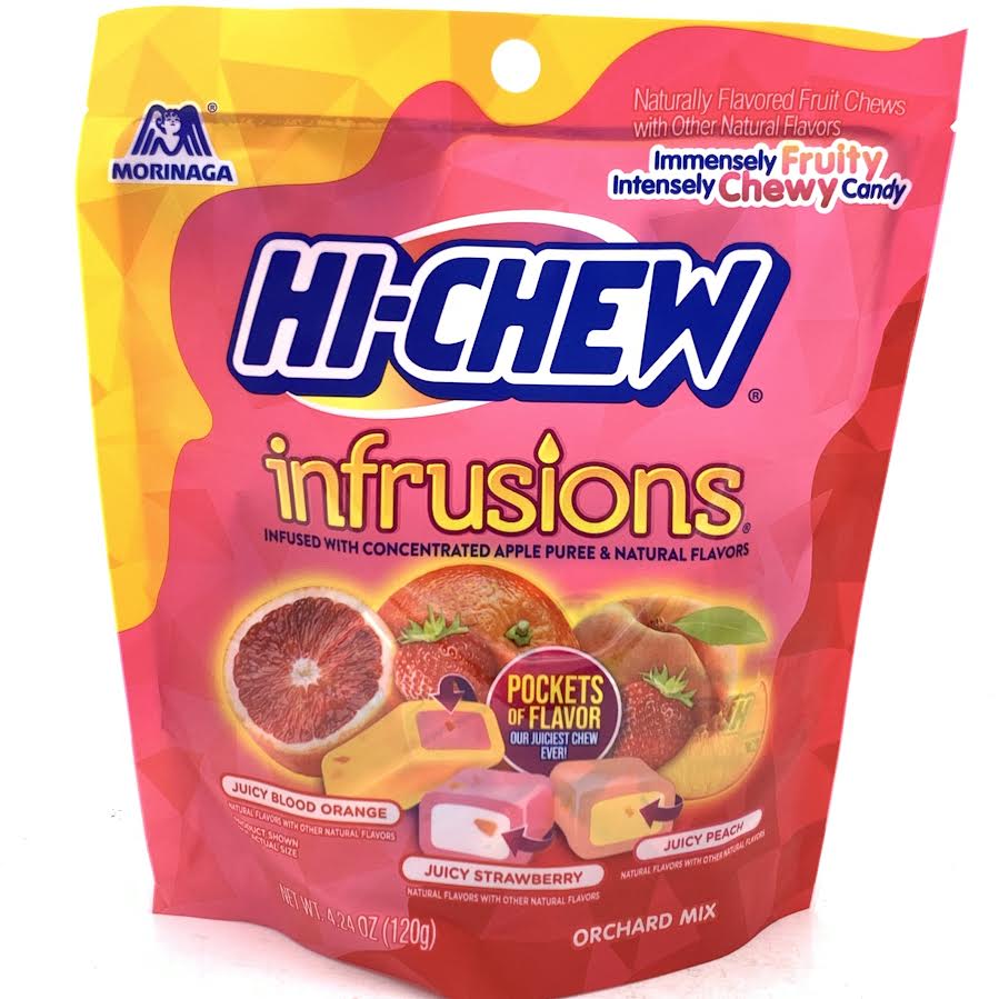 Morinaga Hi-Chew Infrusions Juicy Blood Orange,Juicy Strawberry,Juicy Peach 4.24oz/(120g)