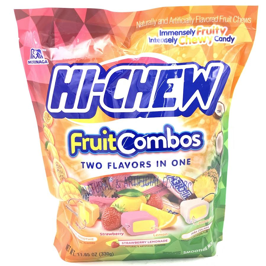 Morinaga Hi-Chew Candy-Fruit Combos, Passion Fruit+Mango, Coconut+ Pineapple, Strawberry +Lemonade 11.65oz/330g